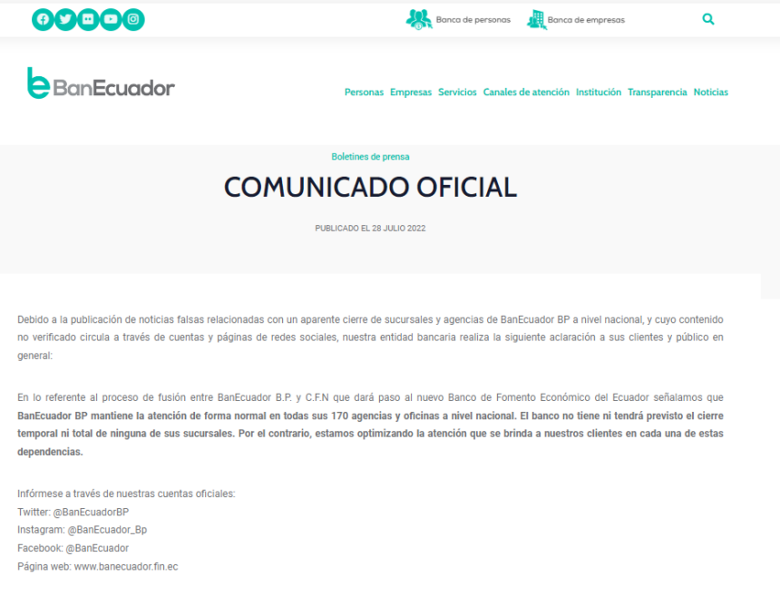 BanEcuador anuncia embargos a ‘grandes deudores’